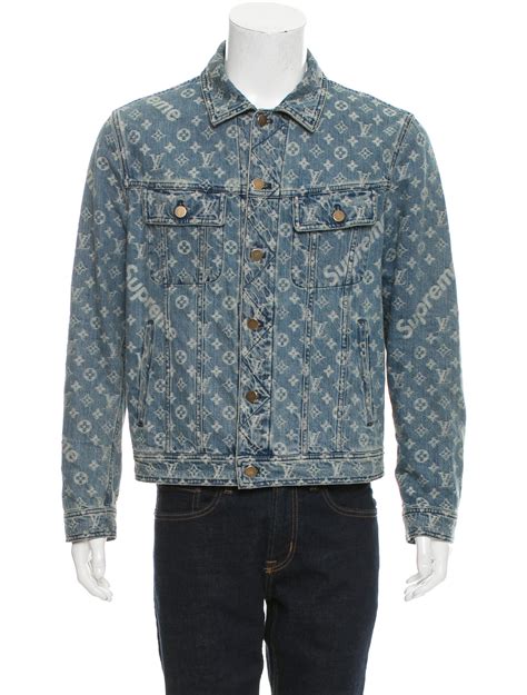 lv spijkerjas|Supreme x Louis Vuitton Jacquard Denim Trucker Jacket Blue.